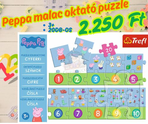 Peppa Malac 20 db-os oktató puzzle - Trefl