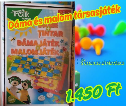 Dáma és malom családi társasjáték - Trefl